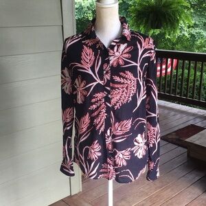 Banana Republic Floral Button Down Blouse